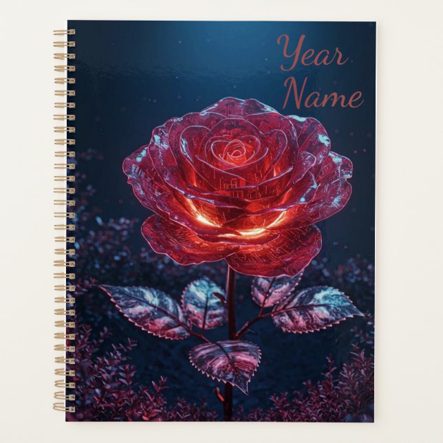 Agenda Dark Red Rose Planner (Frente)