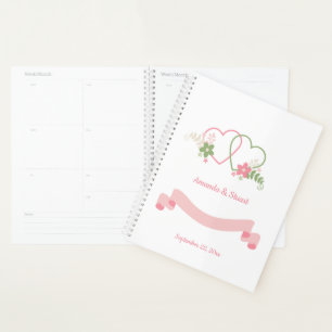 Agenda Data de Casamento Personalizado de Dois Corações