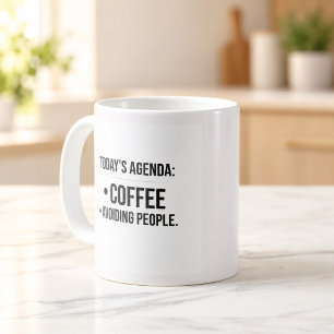 Agenda de Hoje Café e Evitar Pessoas Caneca