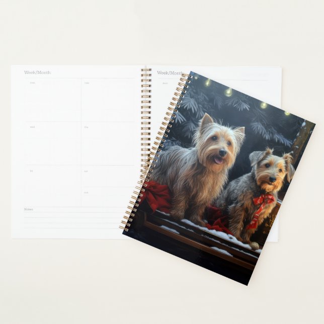 Agenda Decência de Natal de Terrier Snowy Sleigh (Exibição)