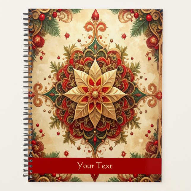 Agenda Decoração de Feriado Vermelho Verde (Frente)