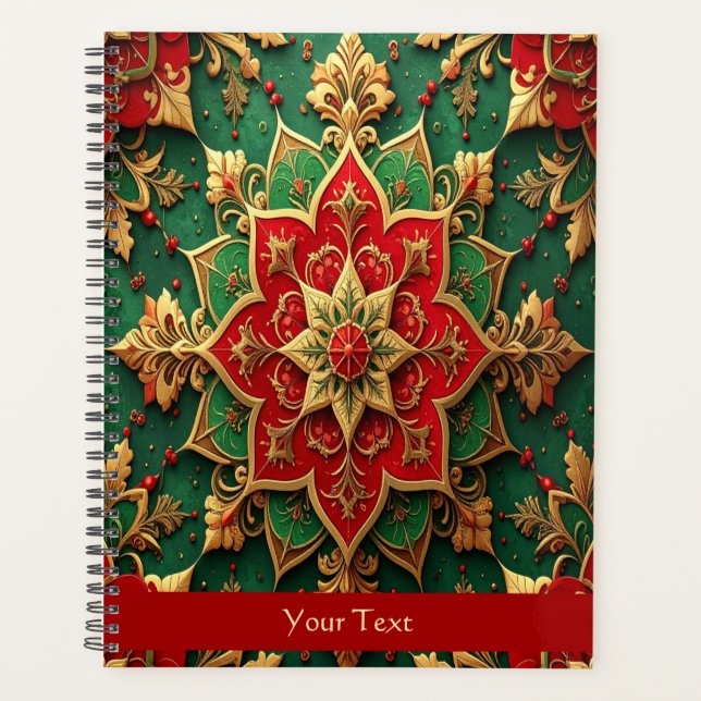 Agenda Decoração de Feriado Vermelho Verde (Frente)