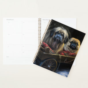 Agenda Decoração de Natal de Pekingese Snowy Sleigh