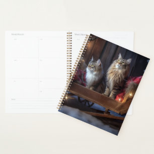 Agenda Decoração de Natal Maine Coon Snowy Sleigh