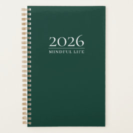 Agenda Deep Emerald 2026 Planner | Custom Title & Initial