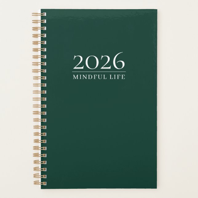 Agenda Deep Emerald 2026 Planner | Custom Title & Initial (Frente)