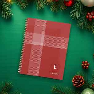 Agenda Deer Antlers Rustic Tartan Burgundy Red
