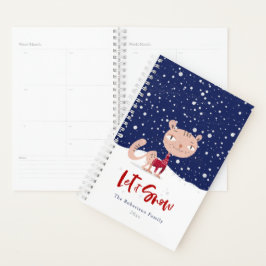 Agenda Deixe-o nevar - Gato bonito no suor de inverno