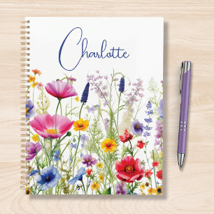 Agenda Denominação Personalizada Floral Colorida de Flor 