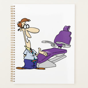 Agenda Dentista Masculino Divertido e Cadeira Odontológic