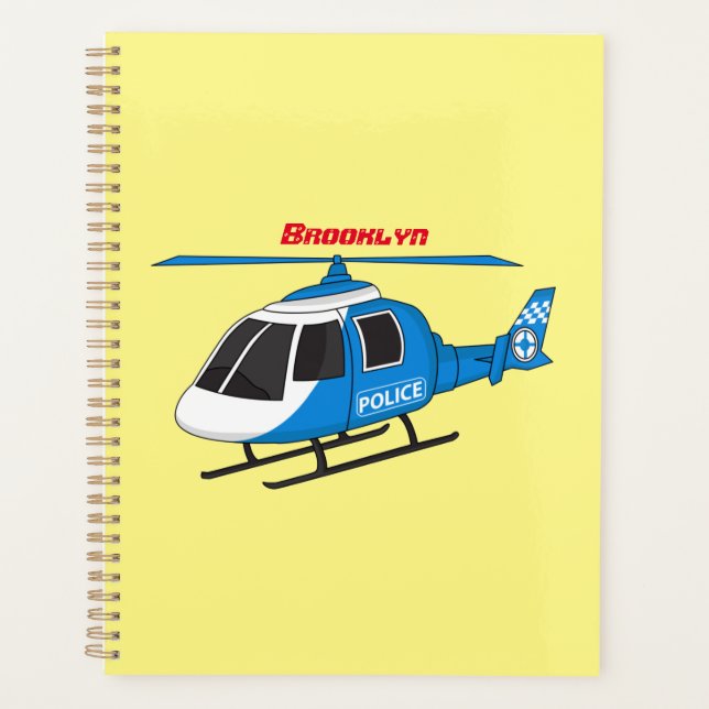 Agenda Departamento de polícia fofo helicóptero cartoon (Frente)