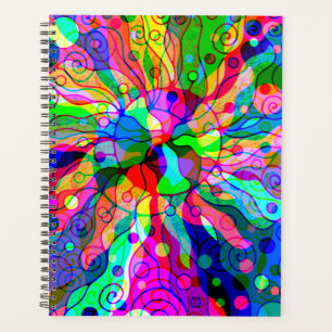 Agenda Desenhando Arte de Fantasia - Mudança Neon Abstrat