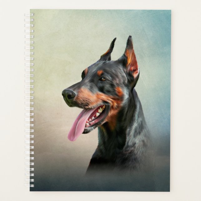 Agenda Desenhando cão Doberman (Frente)