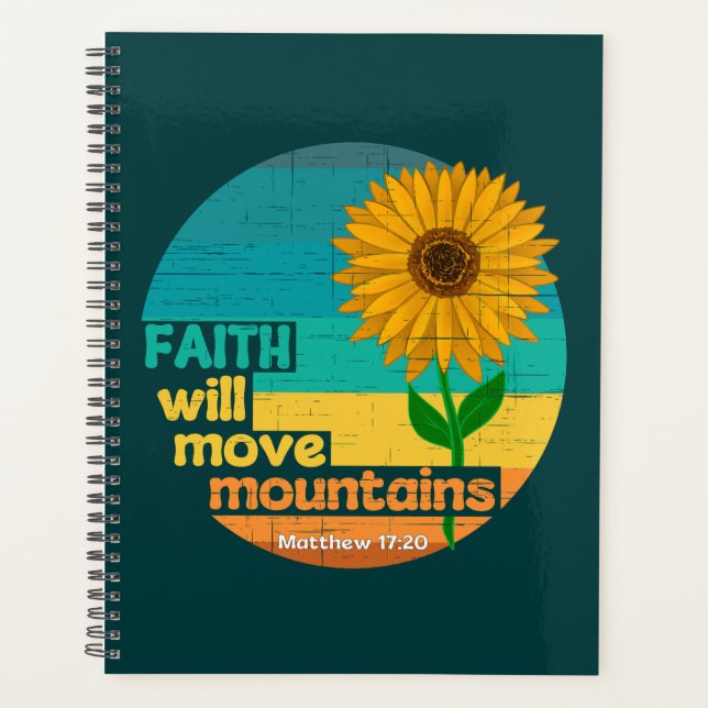 Agenda Desenho Cristão Fé Move Montanhas (Frente)