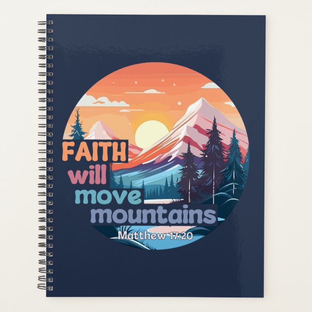 Agenda Desenho Cristão Fé Move Montanhas (Frente)