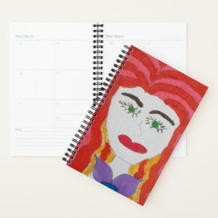Agenda Desenho de abstrato: Rosto de uma Menina Vermelha