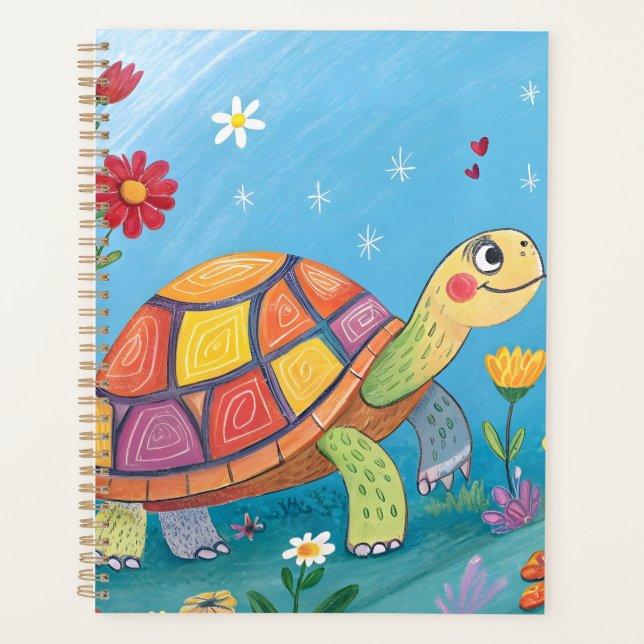 Agenda Desenho de Bebê Tartaruga (Frente)