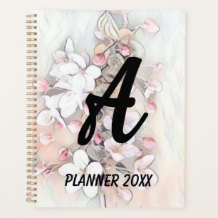 Agenda Desenho de cereja rosa-branca minimalista