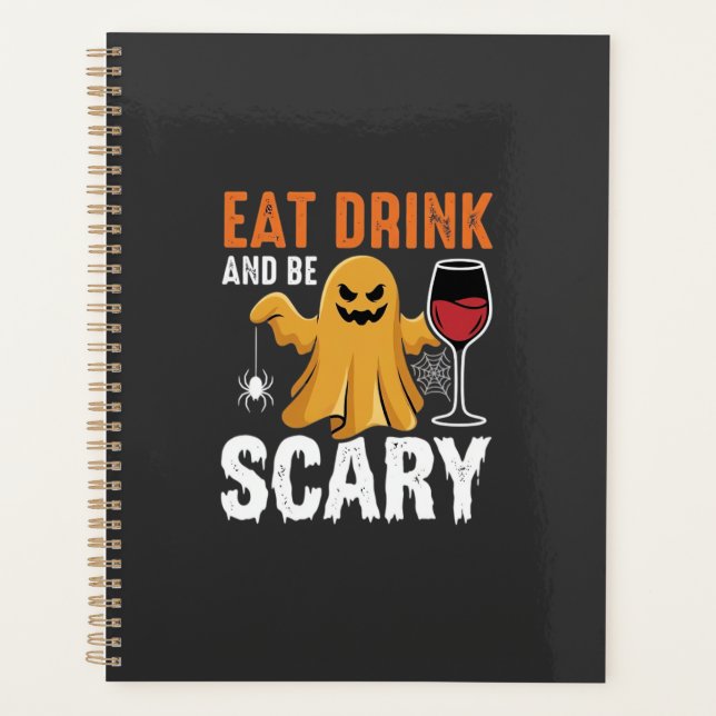 Agenda Desenho de Fantasma Assustador de Halloween Coma B (Frente)