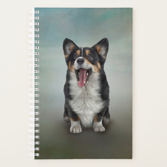 Agenda Desenho de galinha galesa Corgi (Frente)