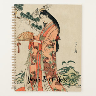Agenda Desenho de madeira antiga da mulher japonesa