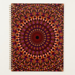 Agenda Desenho de Mandala Marrom Floral