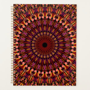 Agenda Desenho de Mandala Marrom Floral