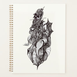 Agenda Desenho de tinta da ponta de asa