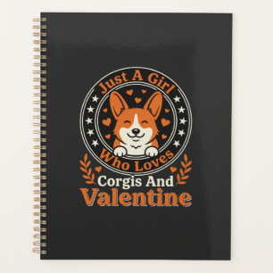 Agenda Desenho do Dia dos Namorados de Corgis para Menina