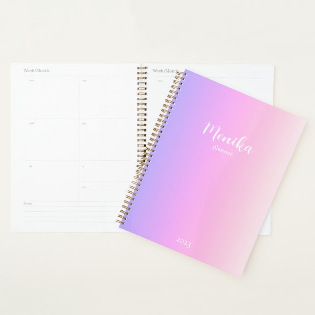 Agenda Desenho ombre violeta e rosa (Exibição)