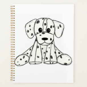 Agenda Desenho simples de um cão dalmata de pelúcia em pr