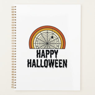 Agenda Desenho Vetorial de Teia de Aranha Feliz Halloween