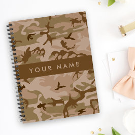 Agenda Desert Camouflage Patterno, seu nome, Personalize