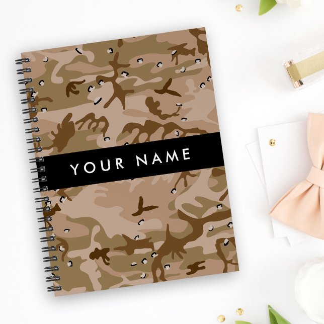 Agenda Desert Camouflage Pebbles, o teu nome Personaliza (Criador carregado)