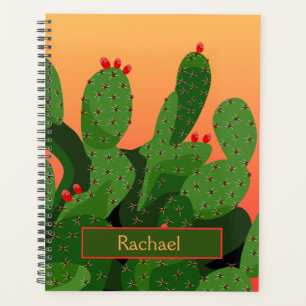 Agenda Desert Prickly Pear Cactus Sunset Personalizado