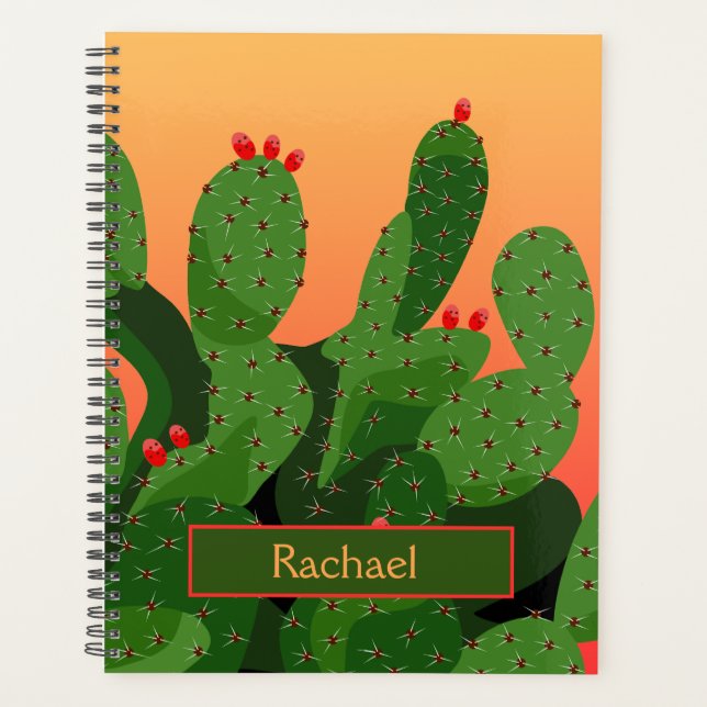 Agenda Desert Prickly Pear Cactus Sunset Personalizado (Frente)