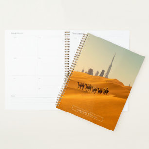 Agenda Desertos Vista Skyline do Dubai com Camelos