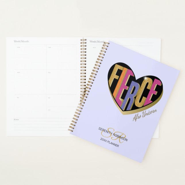 Agenda Design Afro Unicórnio Coração Feroz (Exibição)