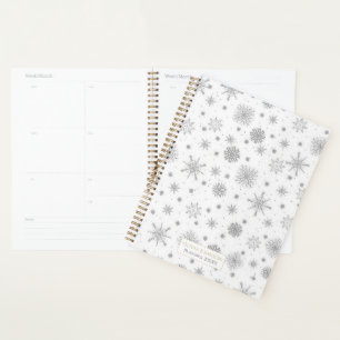 Agenda Design Branco Silver Snowflakes