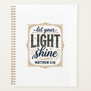 Agenda Design Cristiano Deixe Sua Luz Brilhar Mateus 5_16