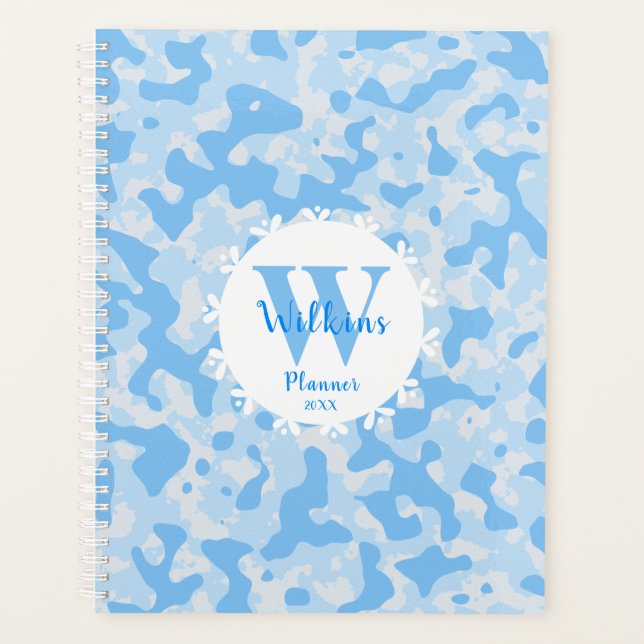 Agenda Design da Camuflagem Azul Feminina (Frente)