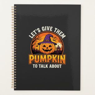 Agenda Design de Abóbora Engraçada Pun Halloween_1