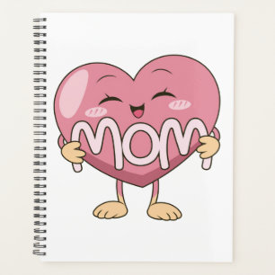 Agenda Design de Abraço de Coração de Mãe Kawaii