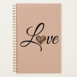 Agenda Design de Amor Coração de Leopardo Glamour