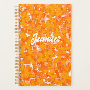 Agenda Design de Arte Abstrata Folhagem Laranja