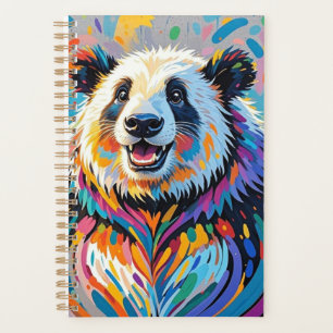 Agenda Design de arte animal abstrato panda colorida