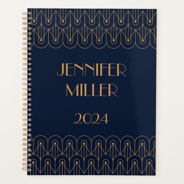 Agenda Design de Arte Geométrica do Ouro Elegante (Frente)