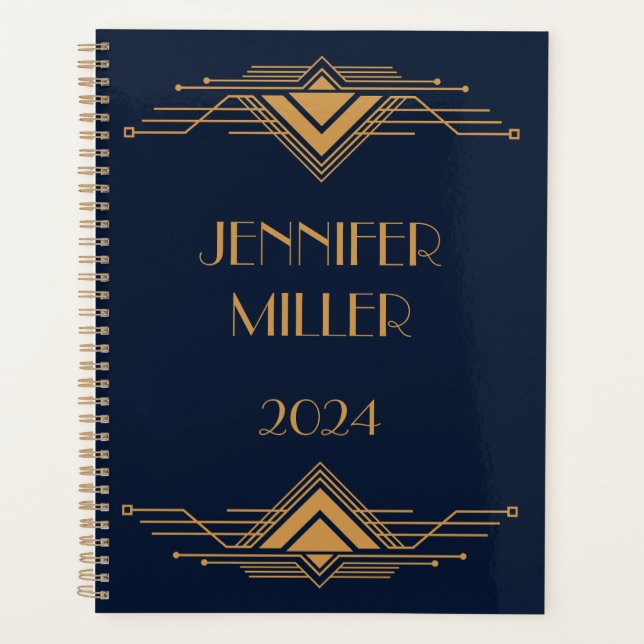 Agenda Design de Arte Geométrica do Ouro Elegante (Frente)