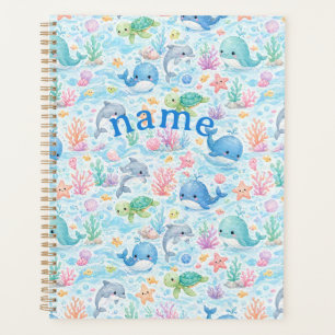 Agenda design de baleia kawaii fofo