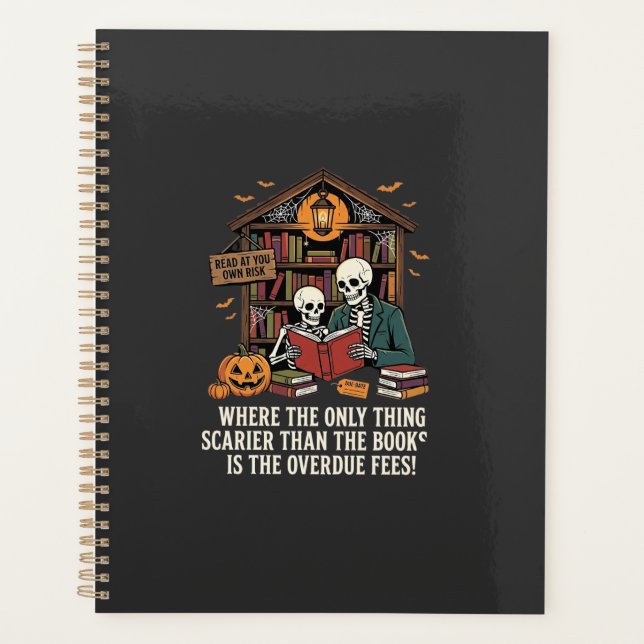 Agenda Design de Biblioteca de Esqueleto de Halloween Ama (Frente)